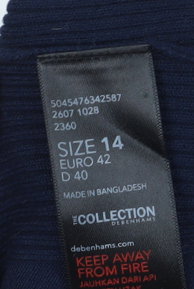 Debenhams Women's Blue Round Neck Top Size 14