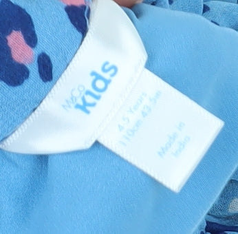 M&Co Girls Blue Pleated Skirt 4-5 Years Casual