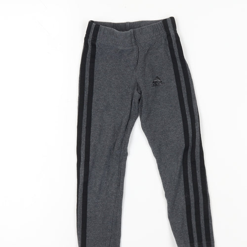 Adidas Girls Grey Ankle Leggings Size 4-5Y Elastic Waist