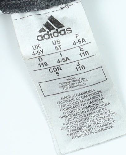 Adidas Girls Grey Ankle Leggings Size 4-5Y Elastic Waist
