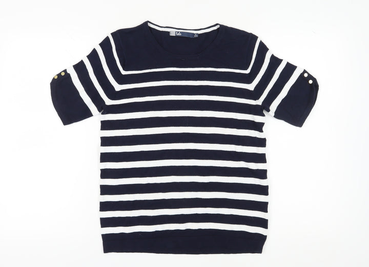 Isle Women's Blue Striped T-Shirt Size 10