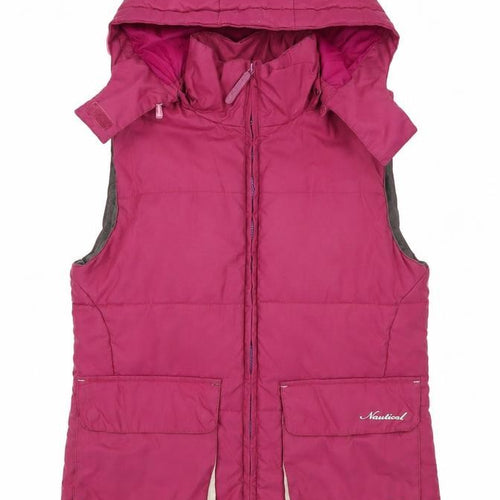 Nautical Women's Pink Hooded Puffer Waistcoat Size 10