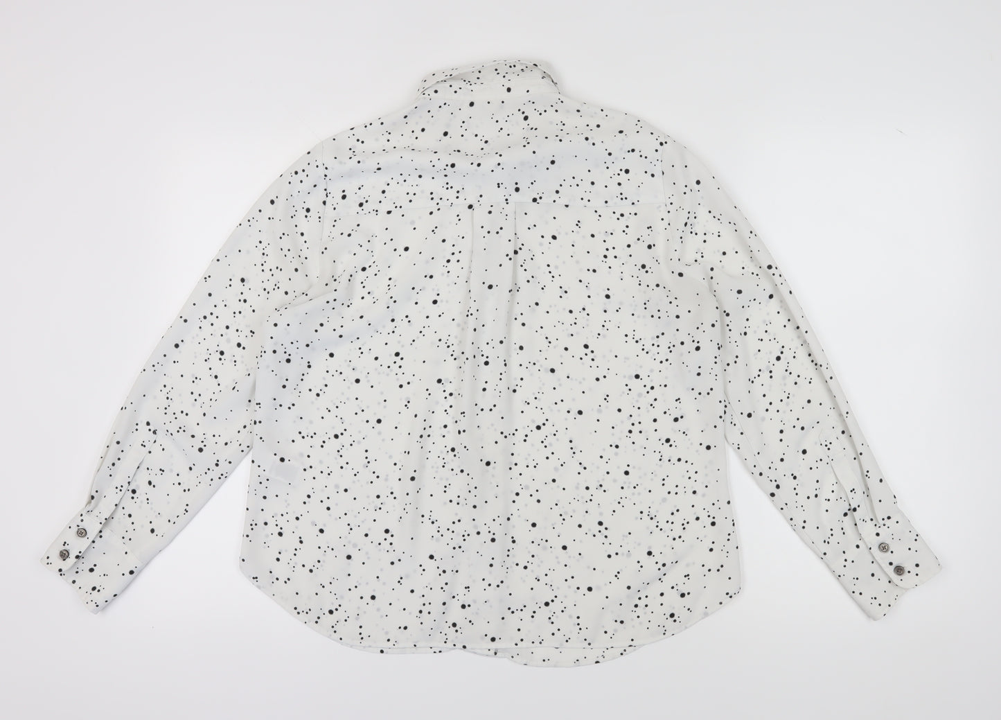 Marks and Spencer Ivory Polka Dot Button-Up Shirt - Size 14
