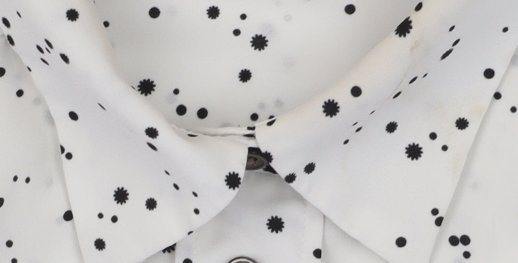 Marks and Spencer Ivory Polka Dot Button-Up Shirt - Size 14