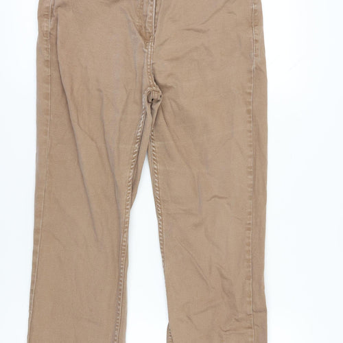 Women's Beige Cotton Traders Straight Jeans Size 16