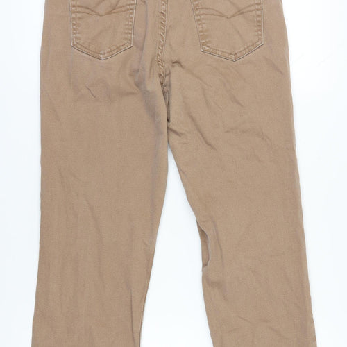 Women's Beige Cotton Traders Straight Jeans Size 16