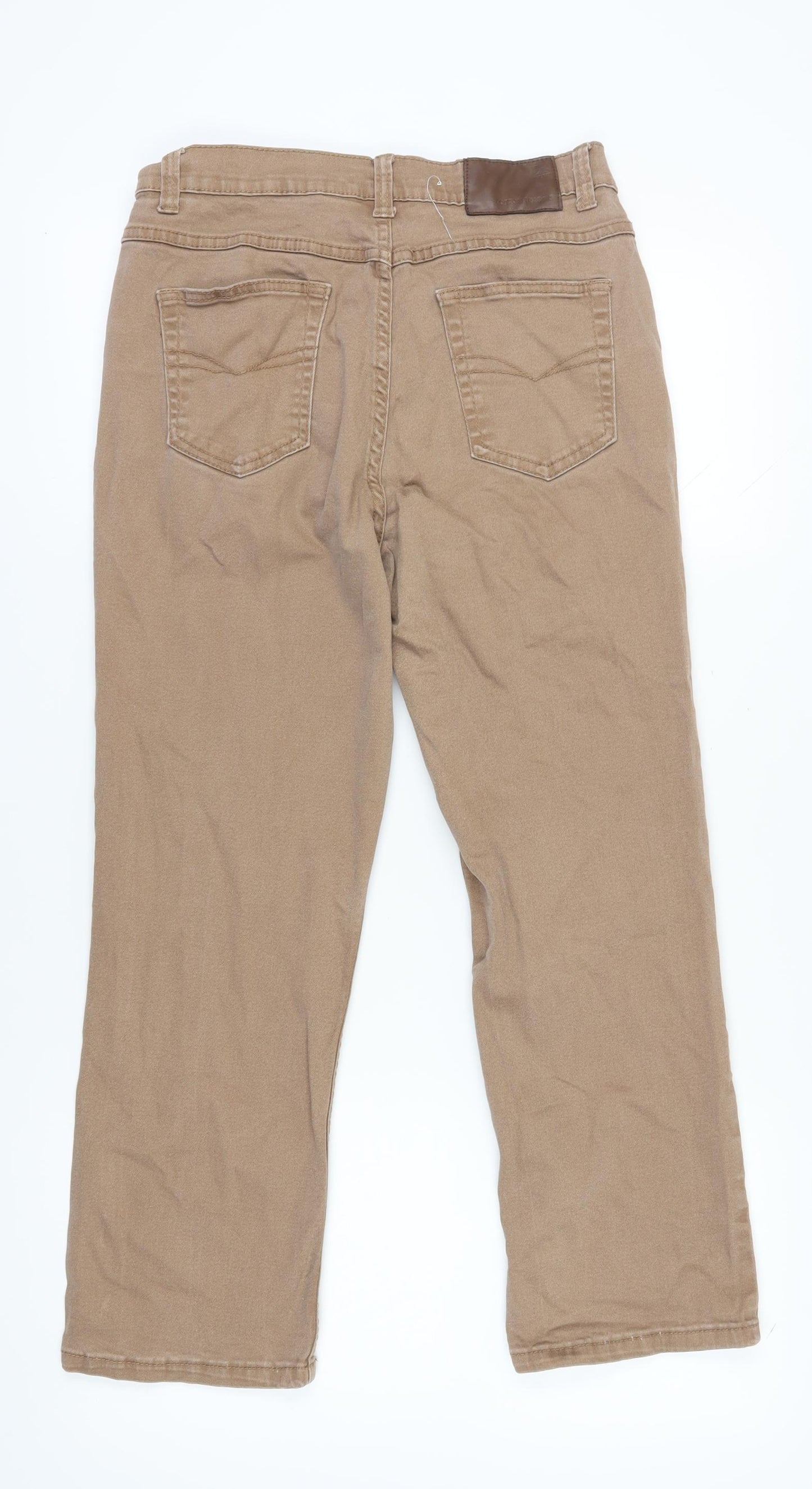 Women's Beige Cotton Traders Straight Jeans Size 16