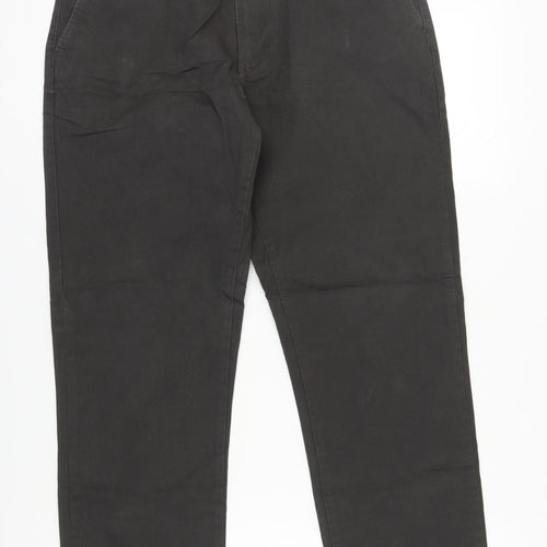 Marks and Spencer Men's Black Regular Trousers 32