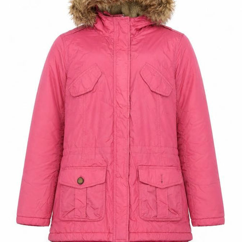 Lands' End Girls Pink Parka Jacket Size 14 Winter Hooded