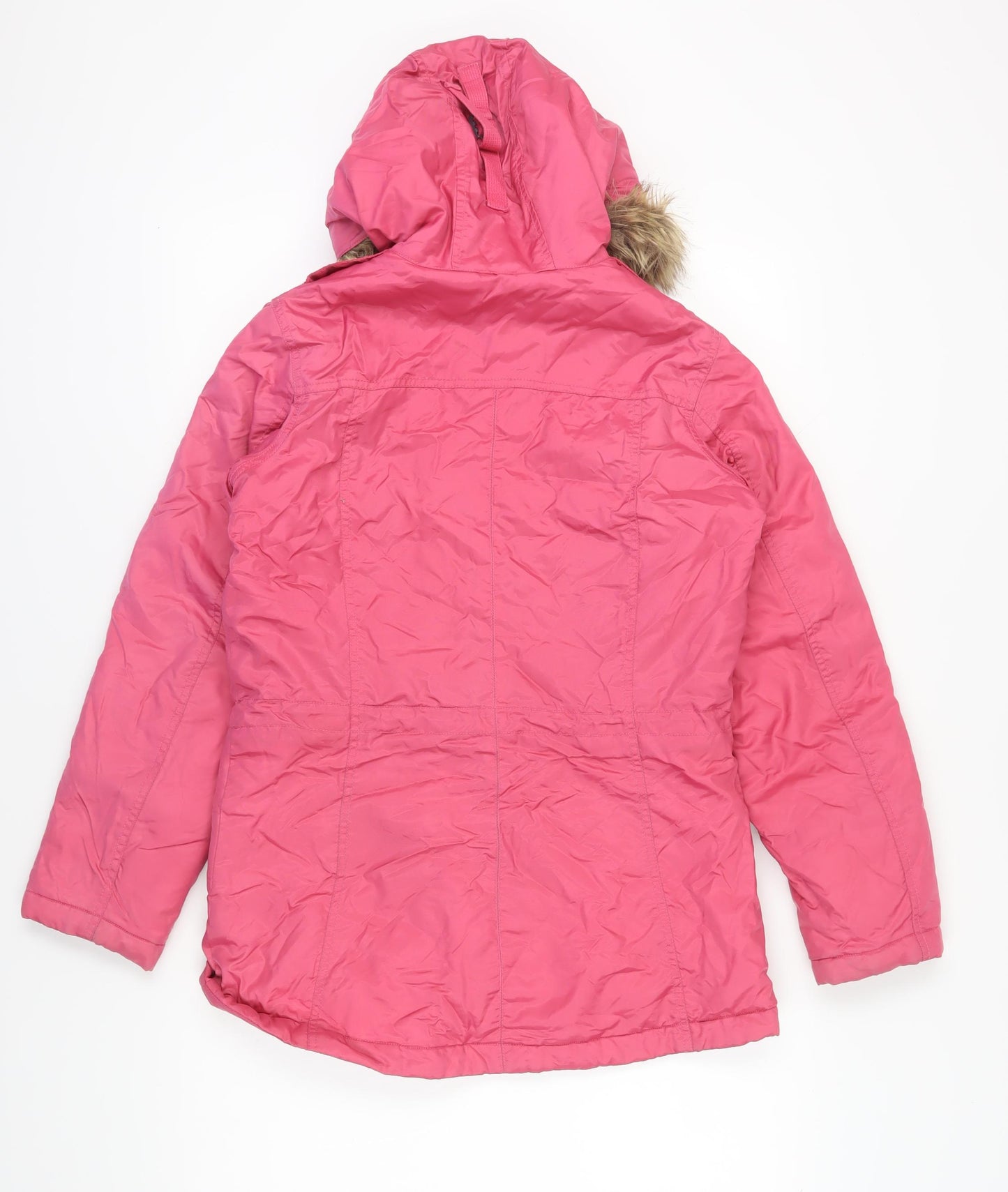 Lands' End Girls Pink Parka Jacket Size 14 Winter Hooded