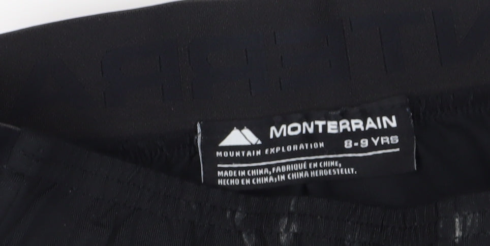 Monterrain Boys Black Athletic Shorts 8-9 Yrs Lightweight