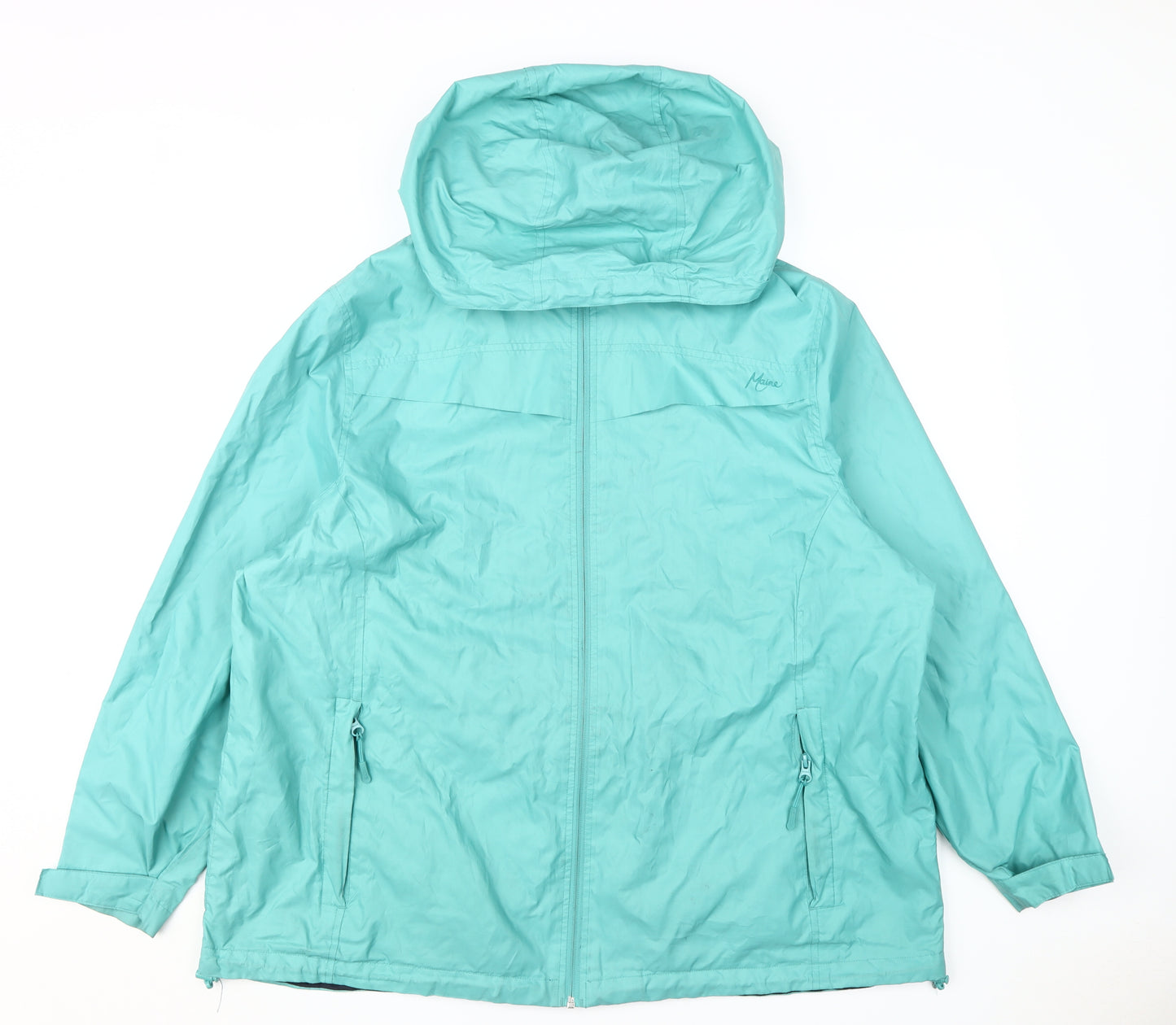 Maine New England Women's Green Rain Coat Jacket Size 22