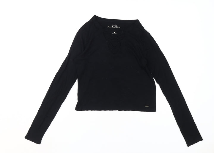 Hollister Women's Black Long Sleeve Top S