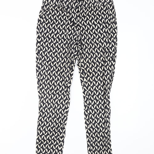 Next Women's Geometric Black Trousers Size 8