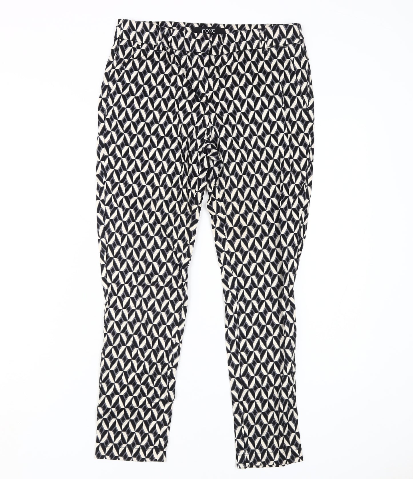 Next Women's Geometric Black Trousers Size 8