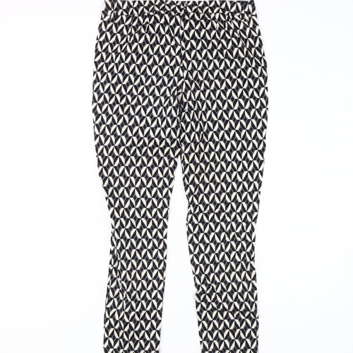 Next Women's Geometric Black Trousers Size 8