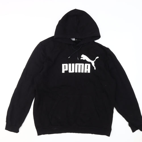 Puma Men's Black Pullover Hoodie, L, Logo Style