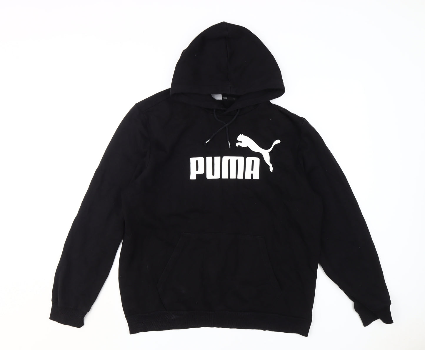 Puma Men's Black Pullover Hoodie, L, Logo Style