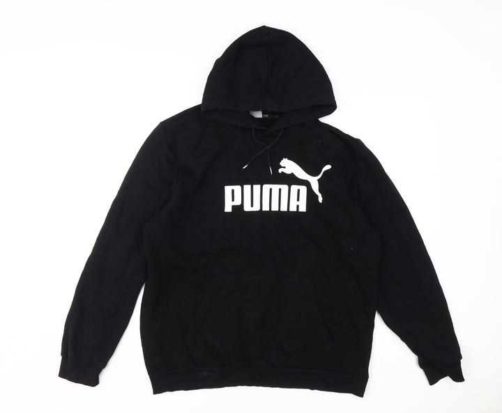 Puma Men's Black Pullover Hoodie, L, Logo Style
