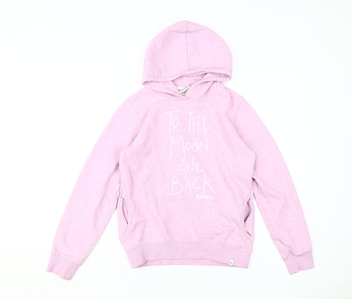 Animal Girls Pink Pullover Hoodie, 13-14 Years, Cosmic Theme