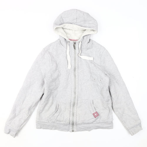 Maine New England Girls Grey Full Zip Hoodie M