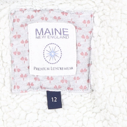 Maine New England Girls Grey Full Zip Hoodie M