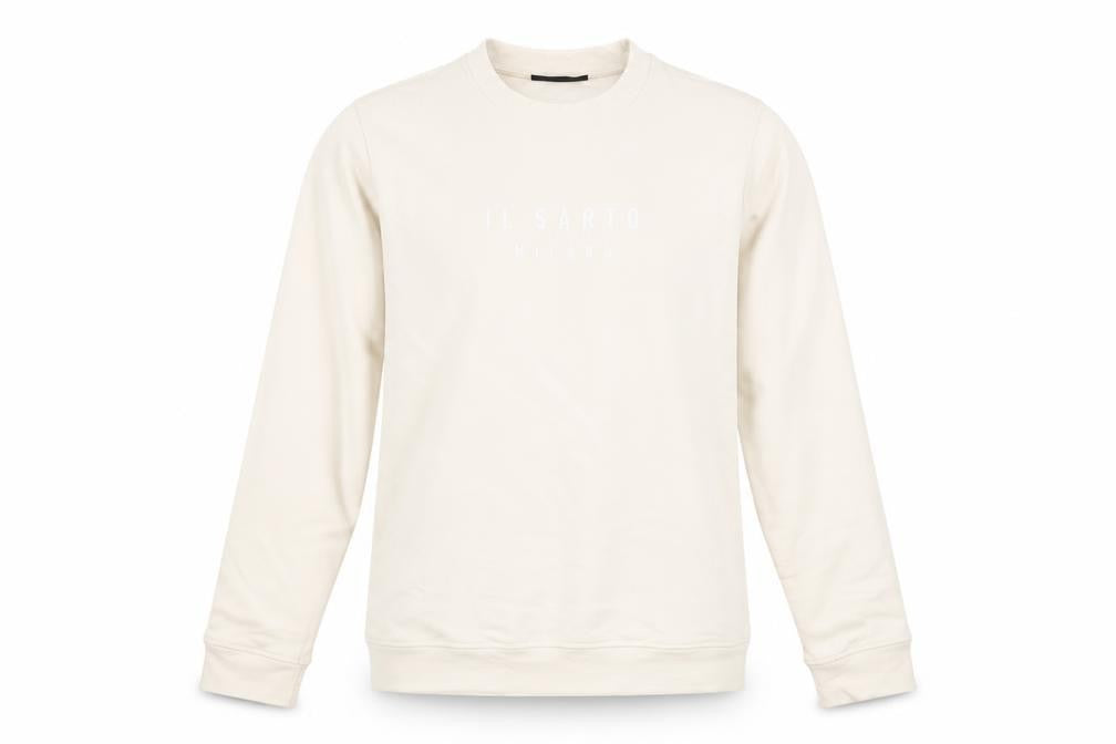 Front view of Il Sarto Beige Pullover Sweatshirt M unisex