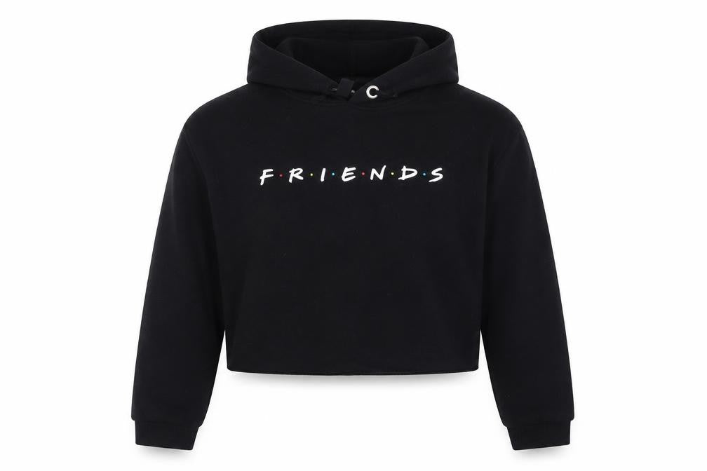 Front view of Friends Black Pullover Hoodie - unisex kids 14-15 years