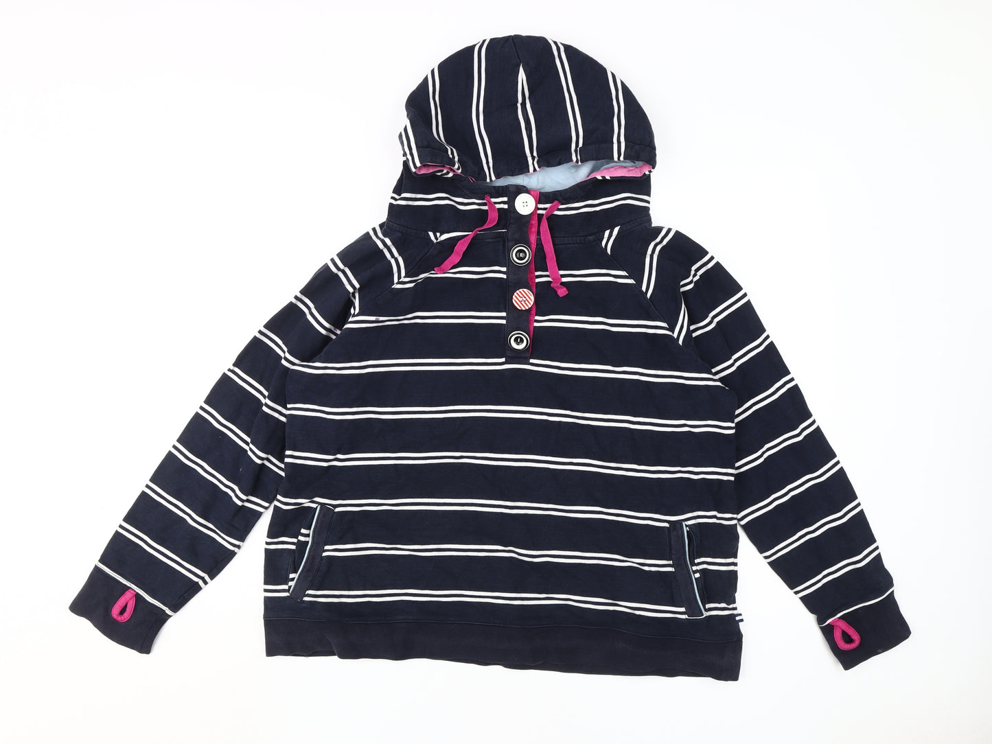 Colours by Alice Women's Striped Henley Hoodie 18