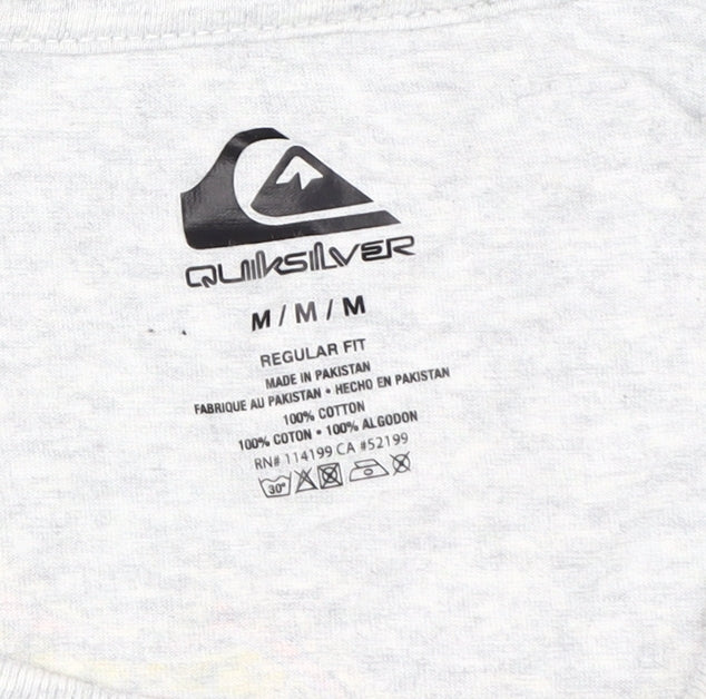 Quiksilver Men's Grey Logo T-Shirt Size M