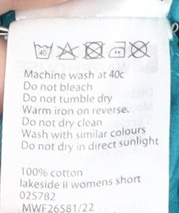 Mountain Warehouse Women's Blue Cotton Shorts, Size 10