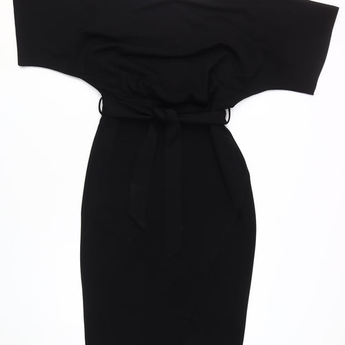 New Look Women’s Black Bodycon Dress, Size 12, Belted