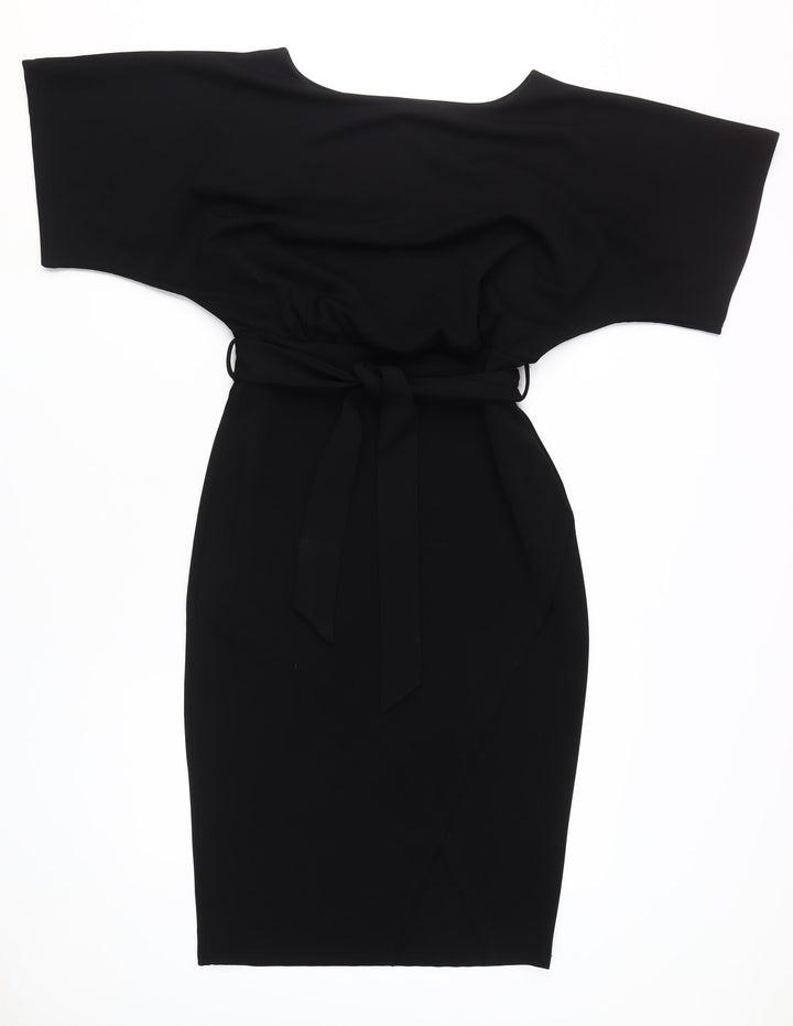 New Look Women’s Black Bodycon Dress, Size 12, Belted