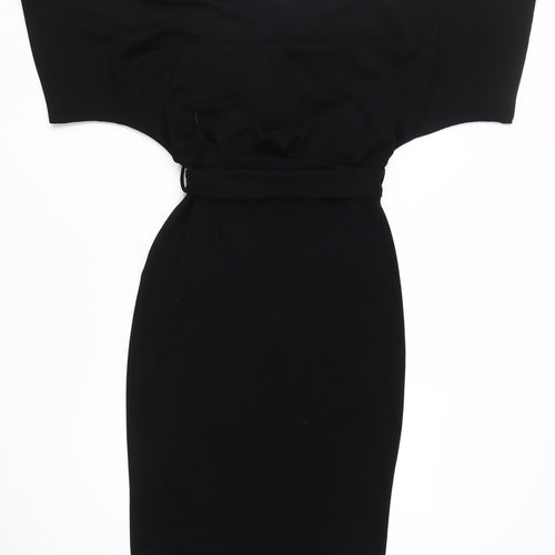 New Look Women’s Black Bodycon Dress, Size 12, Belted