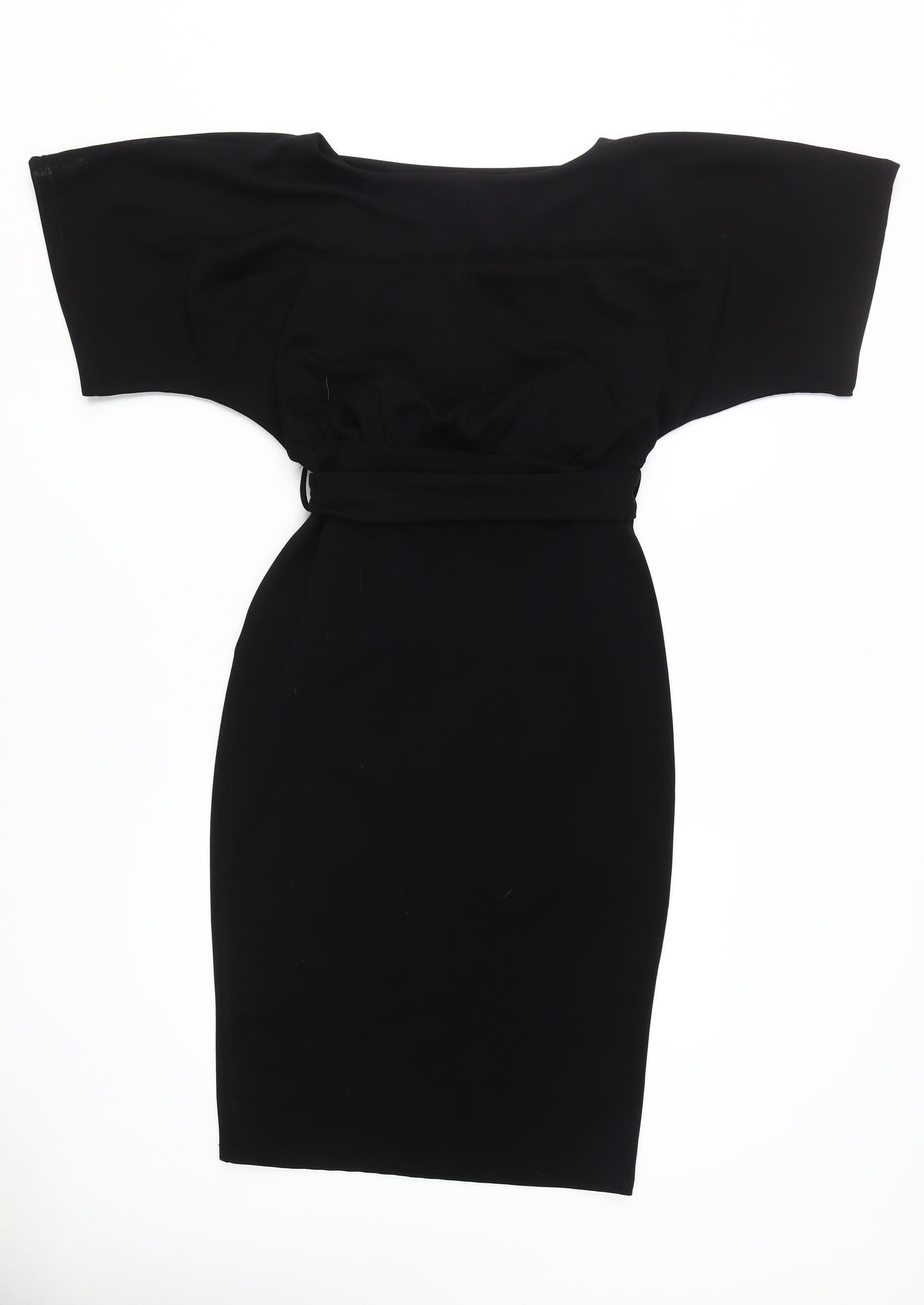 New Look Women’s Black Bodycon Dress, Size 12, Belted