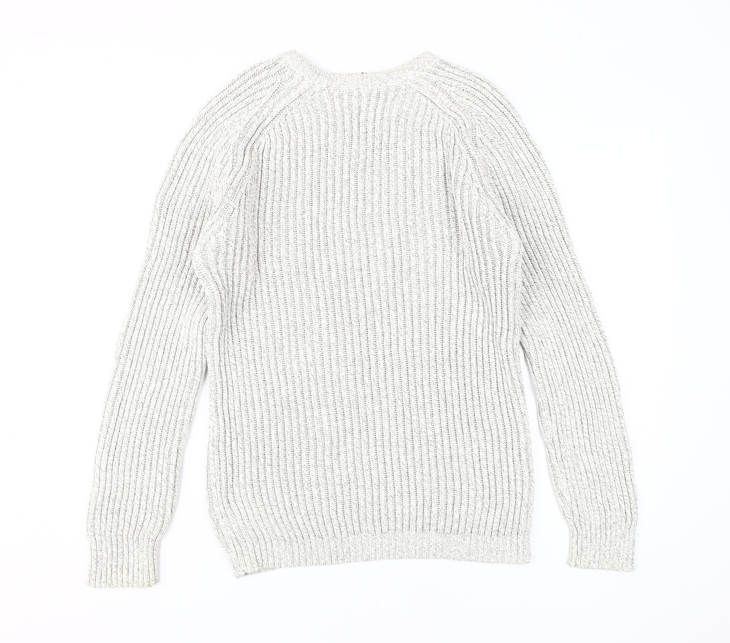 Jeff Banks Men's White V-Neck Pullover Jumper L