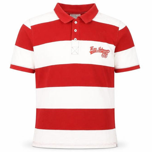 Livergy Men's Red Striped Polo Shirt, Medium, Classic Fit