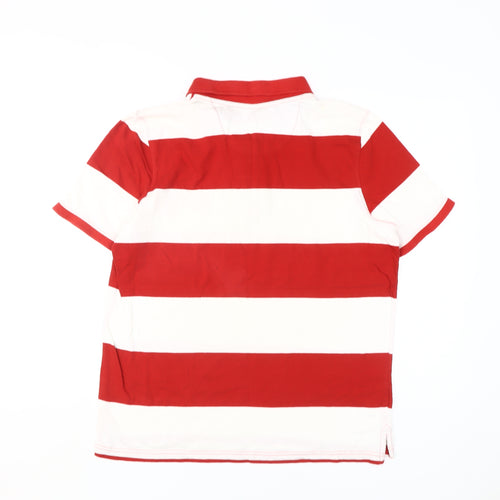 Livergy Men's Red Striped Polo Shirt, Medium, Classic Fit
