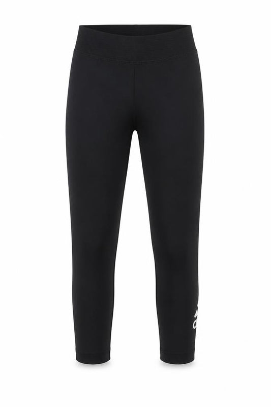 Front view of Adidas girls’ black compression leggings 5-6y athletic fit