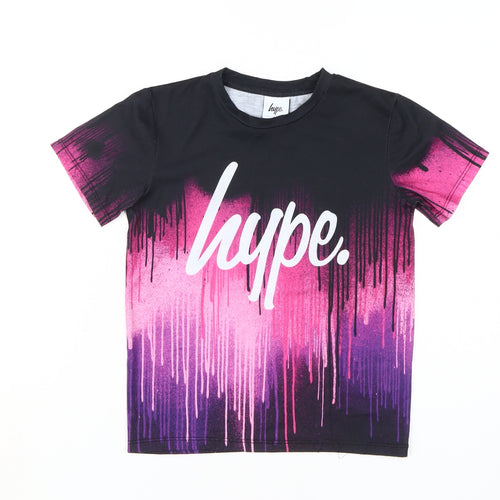 Hype Boys Black/Pink Graphic Print T-Shirt 9-10 Years