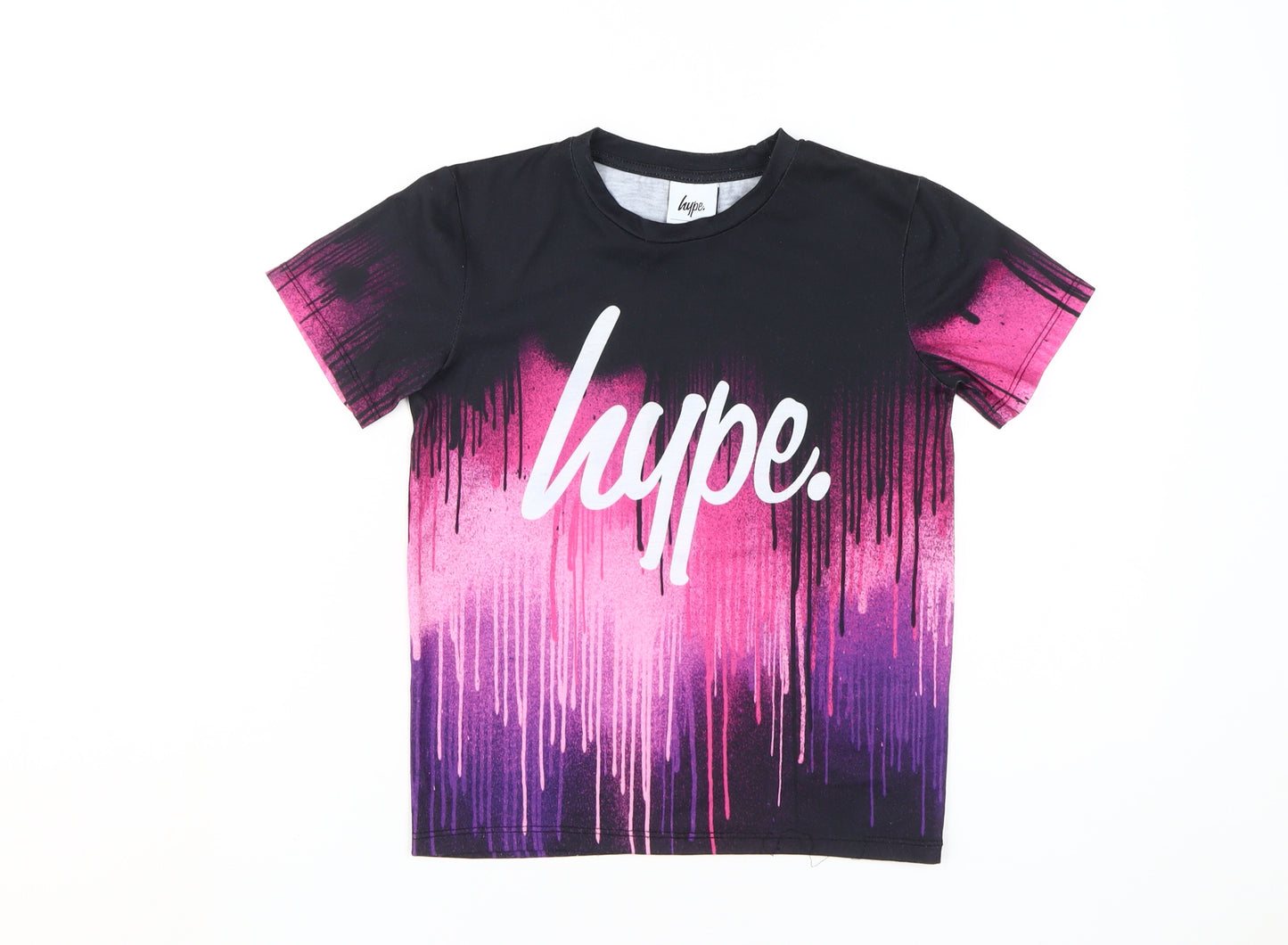 Hype Boys Black/Pink Graphic Print T-Shirt 9-10 Years