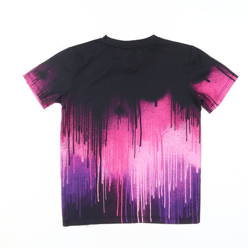 Hype Boys Black/Pink Graphic Print T-Shirt 9-10 Years