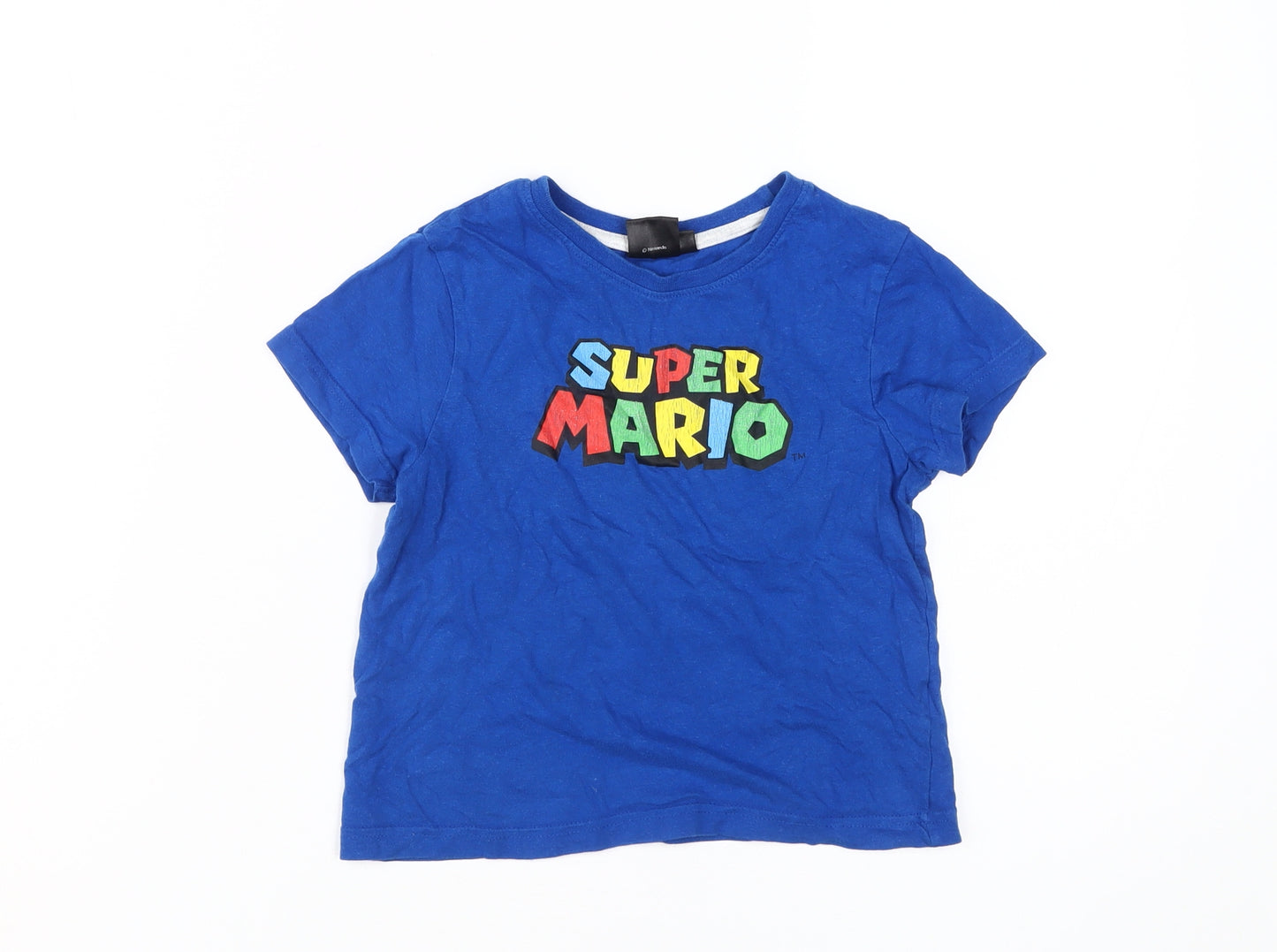 Super Mario Boys Blue T-Shirt 4-5 Years Graphic Logo