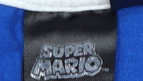 Super Mario Boys Blue T-Shirt 4-5 Years Graphic Logo