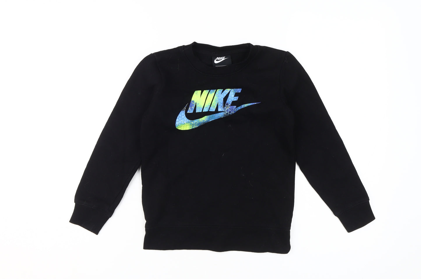 Nike Boys Black Graphic Print Pullover Sweatshirt 6-7 Years