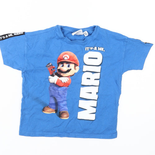 Super Mario Boys Blue Graphic T-Shirt 4-5 Years Casual