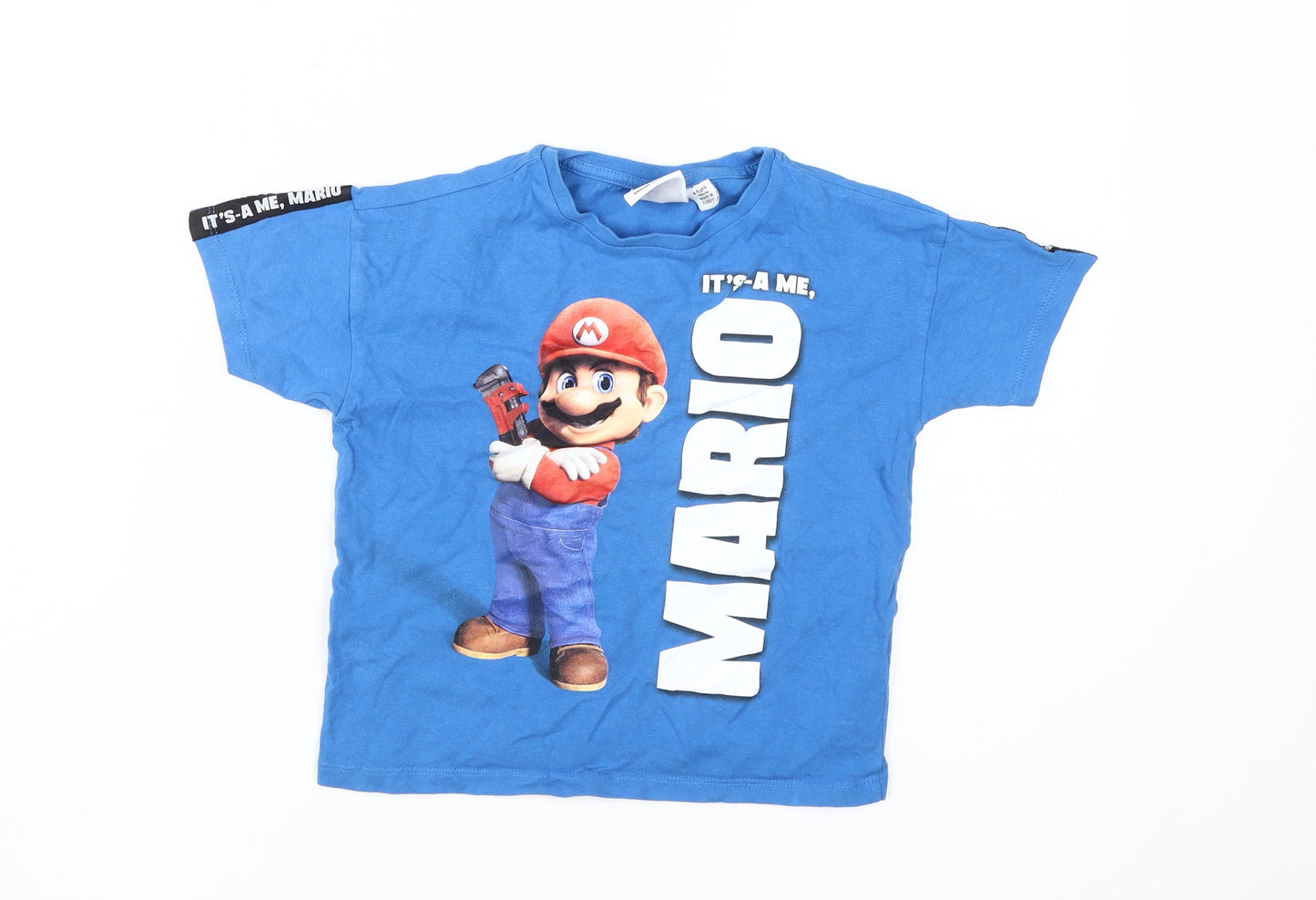 Super Mario Boys Blue Graphic T-Shirt 4-5 Years Casual
