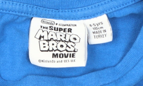 Super Mario Boys Blue Graphic T-Shirt 4-5 Years Casual