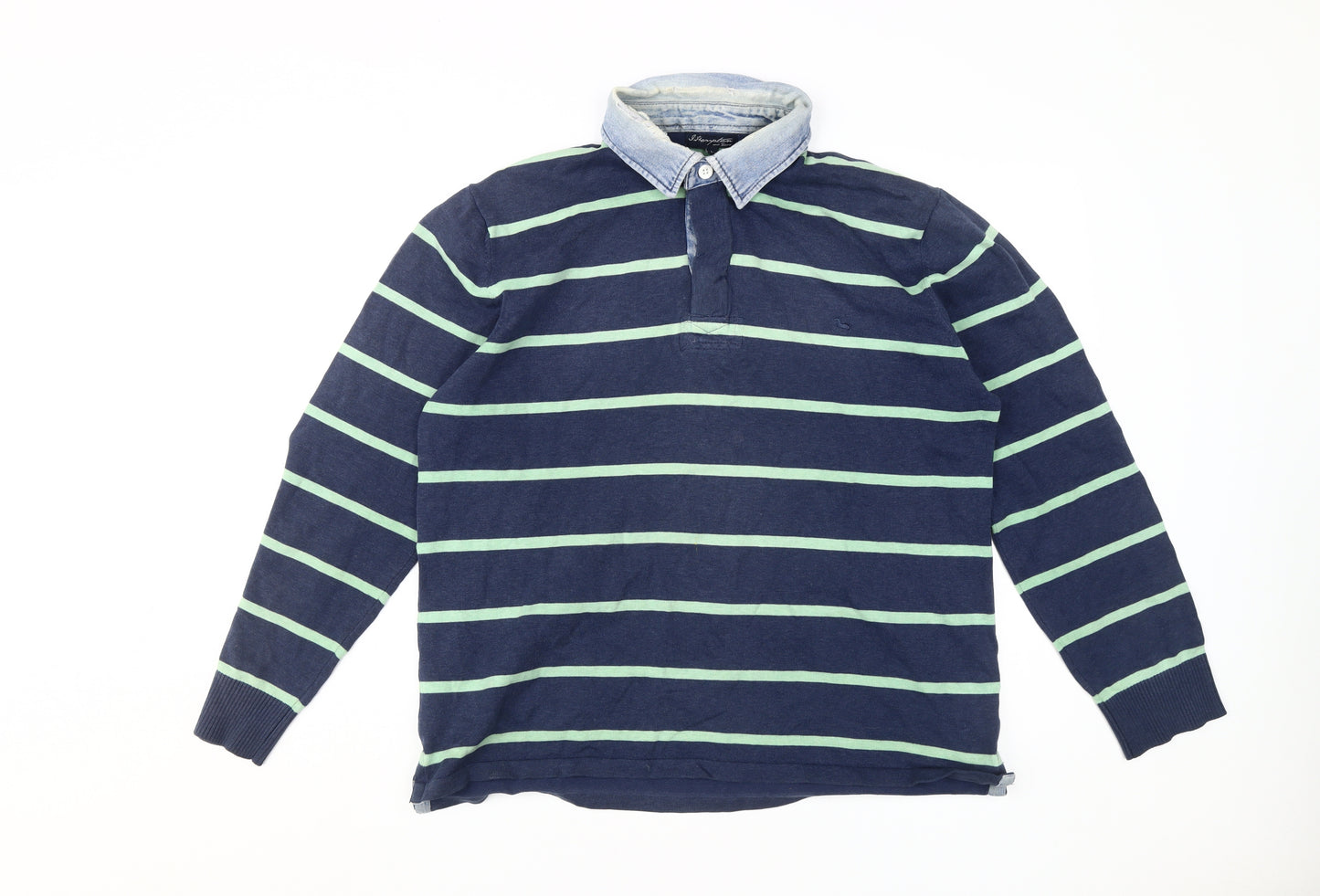 J. Hampton & Sons Men's Blue Striped Pullover Jumper L