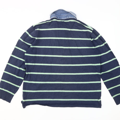 J. Hampton & Sons Men's Blue Striped Pullover Jumper L